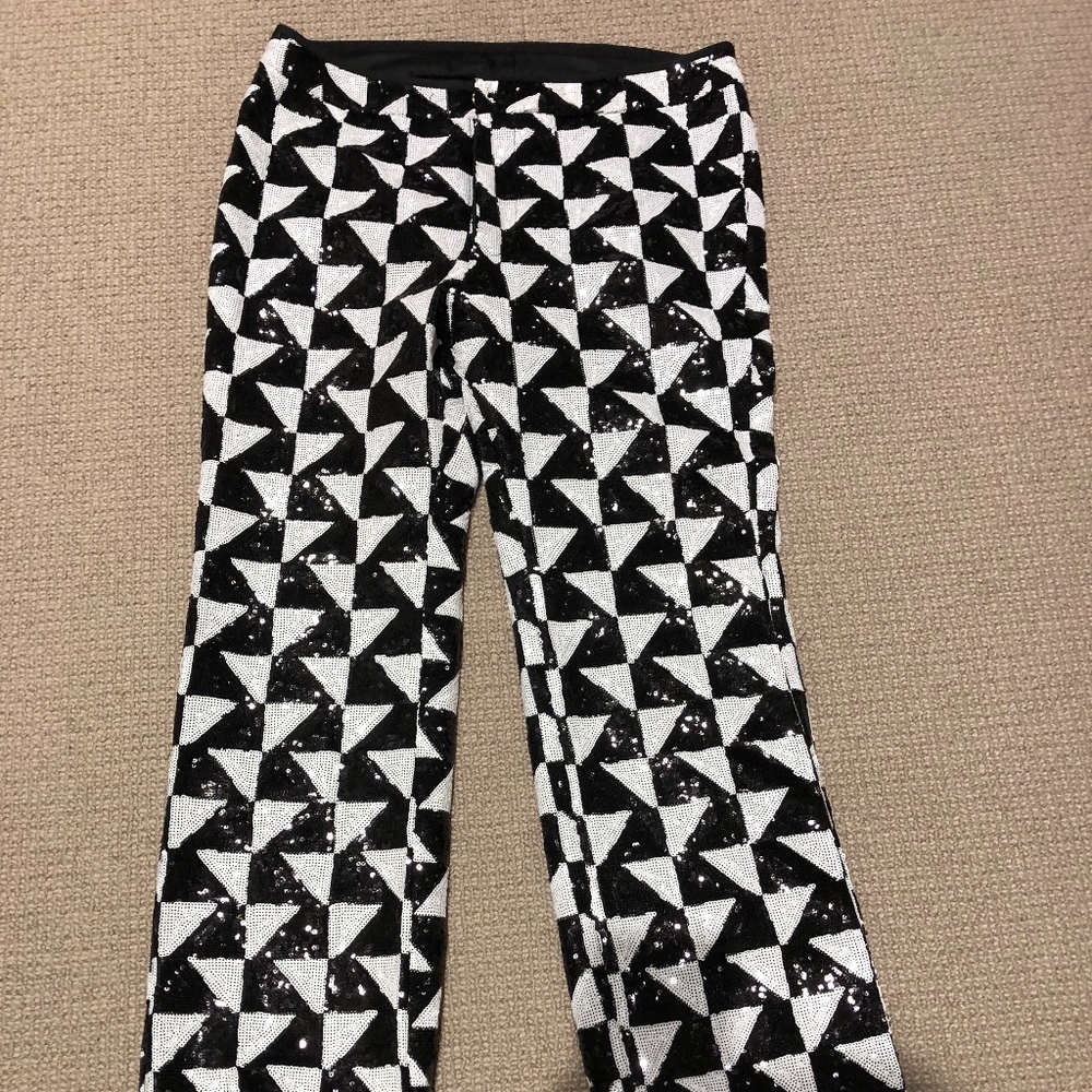Cynthia Rowley checkered sequin pants- NEW W/ TAGS